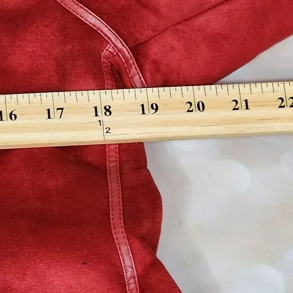 Anne Klein Red Faux Fur Lined Coat with Faux Fur Collar, Women's Small NWT - Picture 9 of 10